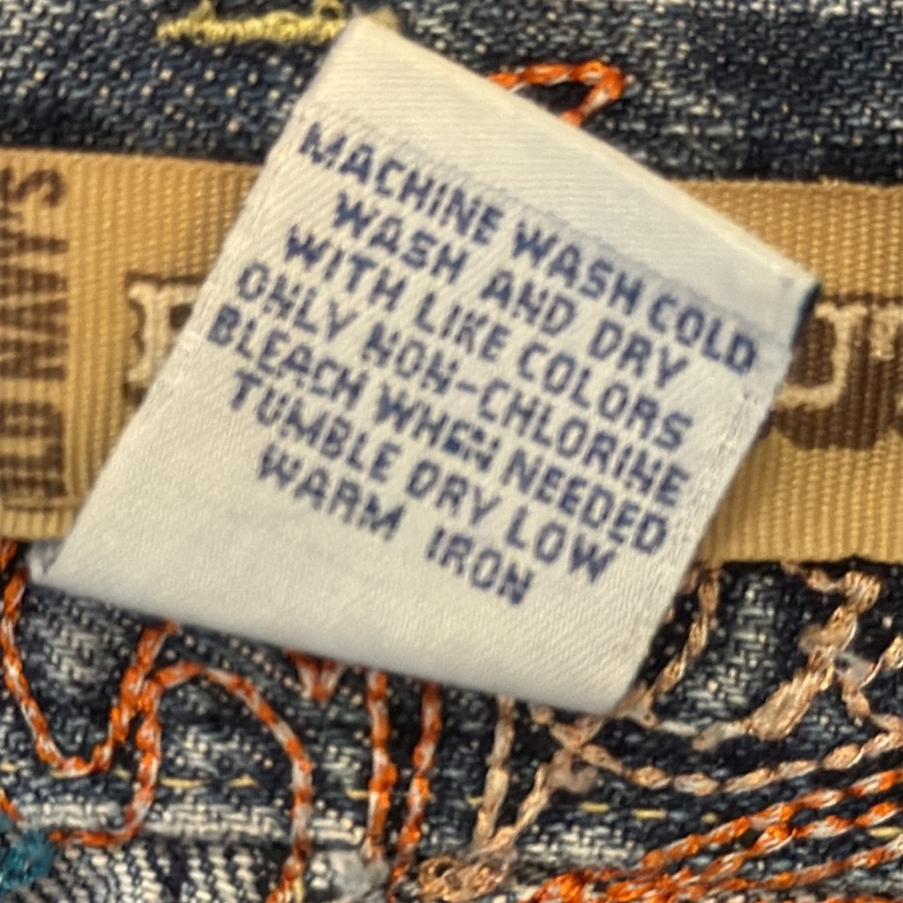 Vintage Y2K Old Navy Ultra Low Rise Bootcut Embroidered Jeans All Cotton Blue 10 - Picture 16 of 16